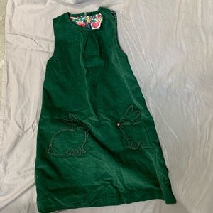 Mini Boden Green Corduroy Bunny Dress
